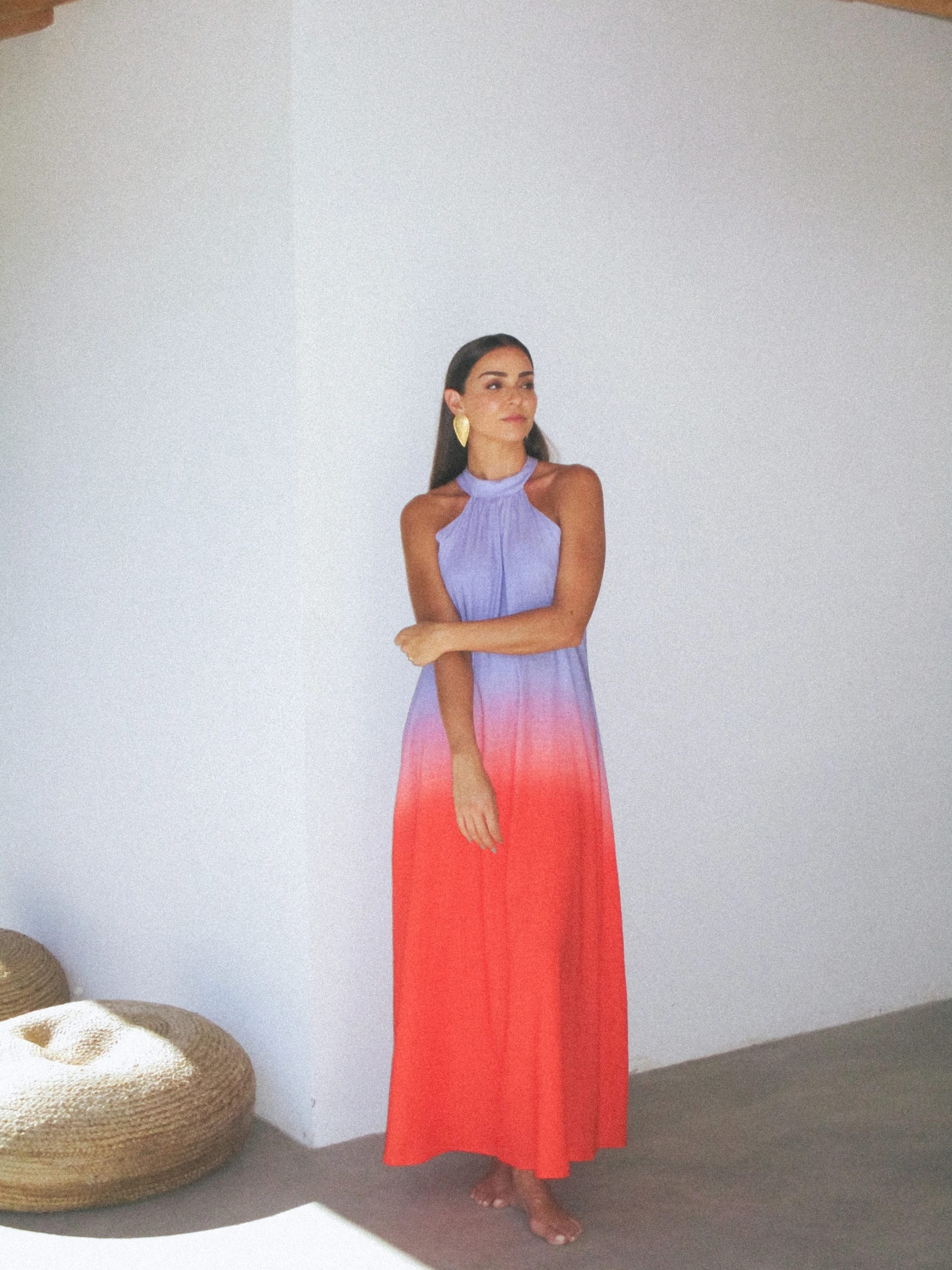 SIENNA_VANESSA MARTINS_4 Fashion Photoshoot for SIENNA INSPO with Vanessa Martins for summer capsule collection with long gradient dress pink and orange